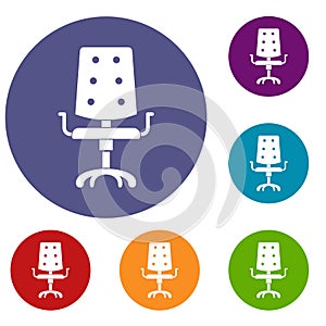 Office chair icons set