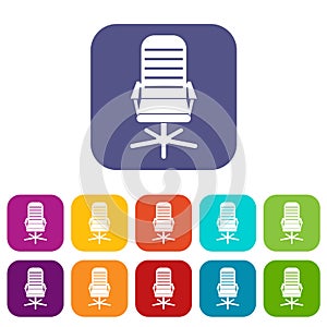 Office chair icons set