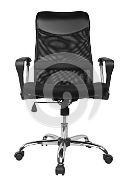 Office chair isolated on white background, front view