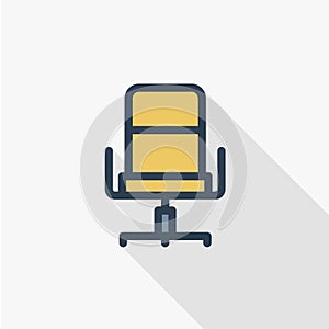 Office chair line flat icon