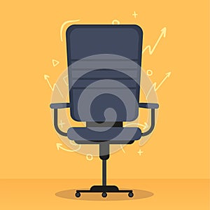Office chair. Open Vacancy concept. Vector flat illustration.