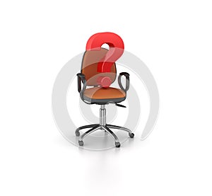 Office Chair with Question Mark