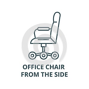 Office chair from the side vector line icon, linear concept, outline sign, symbol