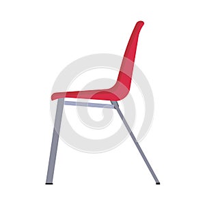 Office chair side view vector icon fruniture. Seat business interior element work job. Black flat ergonomic equipment