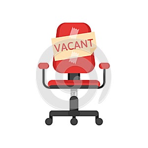 Office chair with vacancy advertisement