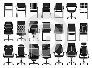 Office chair vector black set icon. Vector illustration armchair on white background. Isolated black set icon office