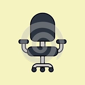 Office chair vector creative design icon. vector illustration chair black