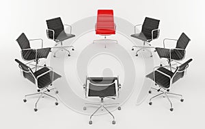 Office chairs as a circle