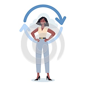 Office character and the cloud technology. Data information exchange