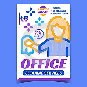 Office Cleaning Service Advertising Poster Vector photo