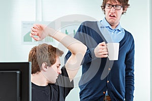 Office colleague disgusted by body odour