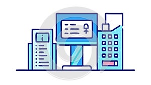 Office Computer Workstation and Server Icon, vector design Generative AI