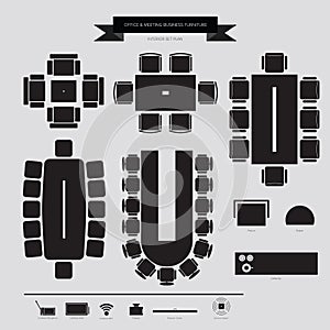 Office and Conferance Business Furniture Icon