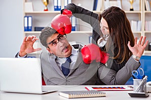 The office conflict between man and woman