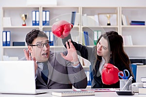 The office conflict between man and woman