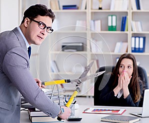 Office conflict between man and woman