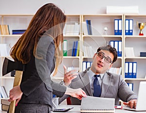 Office conflict between man and woman