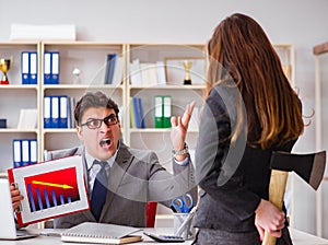 Office conflict between man and woman