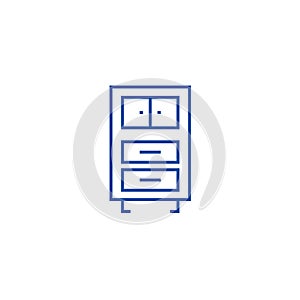 Office cupboards  line icon concept. Office cupboards  flat  vector symbol, sign, outline illustration.