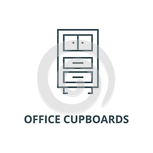 Office cupboards  vector line icon, linear concept, outline sign, symbol