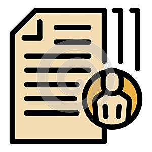 Office cv icon vector flat