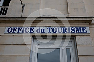 Office de tourisme building means tourism agency sign facade in French language