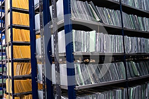 Office deposit, Complete shelves of folders and office information papers