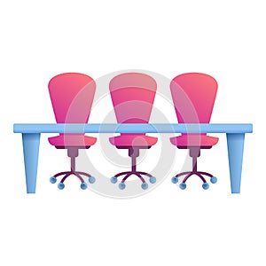 Office desk chairs icon, cartoon style