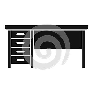 Office desk icon simple vector. Sit posture