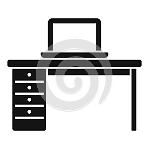 Office desk icon simple vector. Sit posture