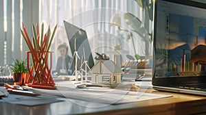 The office desk setup.AI generated image