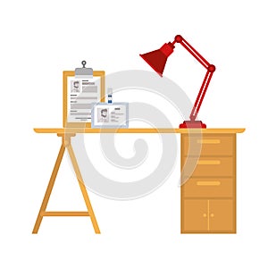 Office desk with white background