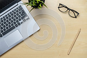 Office desk workspace and table background photo