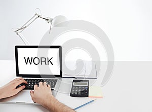 Office desktop on a white background