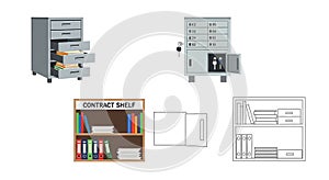 Office Document Management and Security Storage Vector Set