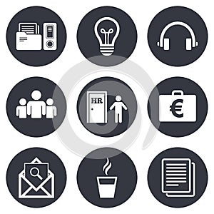 Office, documents and business icons