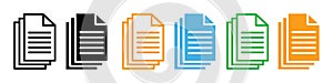Office Documents Stack Icon Representing Bulk Paperwork and Files