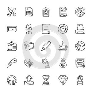 Office Doodle Icons Set