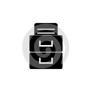 Office Drawer Flat Vector Icon