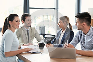 Office employees having business training