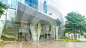 office entrance door of  modern commercial building