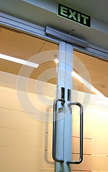 An office entrance glass door.