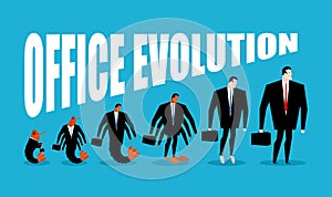 Office Evolution. Office plankton turns into boss. Shrimp in hum
