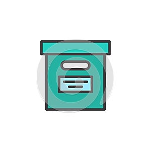 Office file box filled outline icon