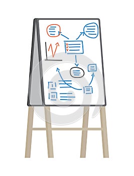 Office Flipchart With Plan Vector Illustration