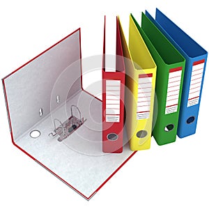 Office folder, closed, open