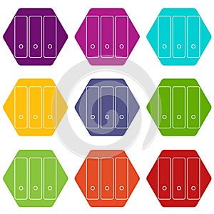 Office folder icons set 9 vector