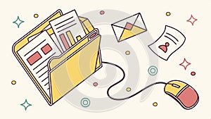 Office folder with mouse vector design Generative AI