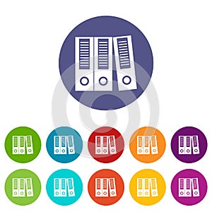 Office folders set icons