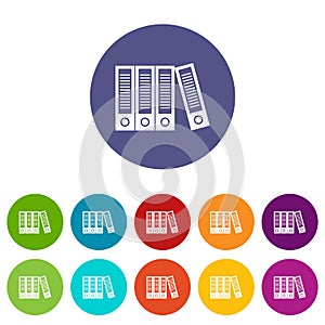 Office folders set icons